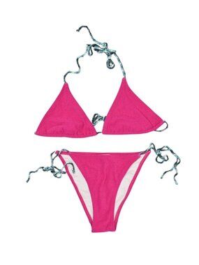 Fruity Booty Terry Triangle Side-Tie Bikini in Pink